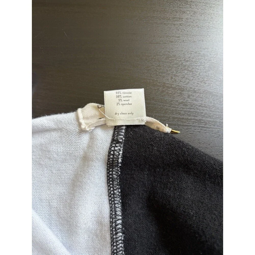 Black White Colorblock Poncho Cape Shawl Wrap Viscose Blend Travel Airplane OS